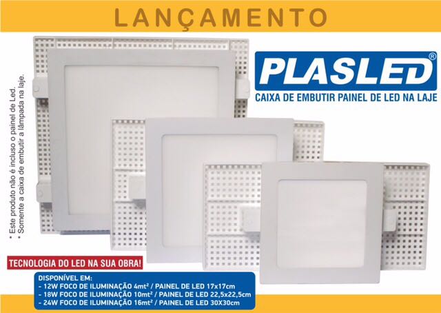 caixa de de embutir painel de led na laje 24w