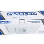 Caixa da embalagem do Kit Plasled Laje LED contendo caixa de passagem para embutir e spot PAR20 de 7W.