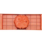 Vista superior Caixa de luz octogonal laranja para laje alta de 27 e 30 cm da Plasled instalada