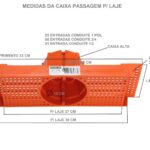 Gabarito técnico de caixa de luz para laje alta modelo laranja referência 1038.